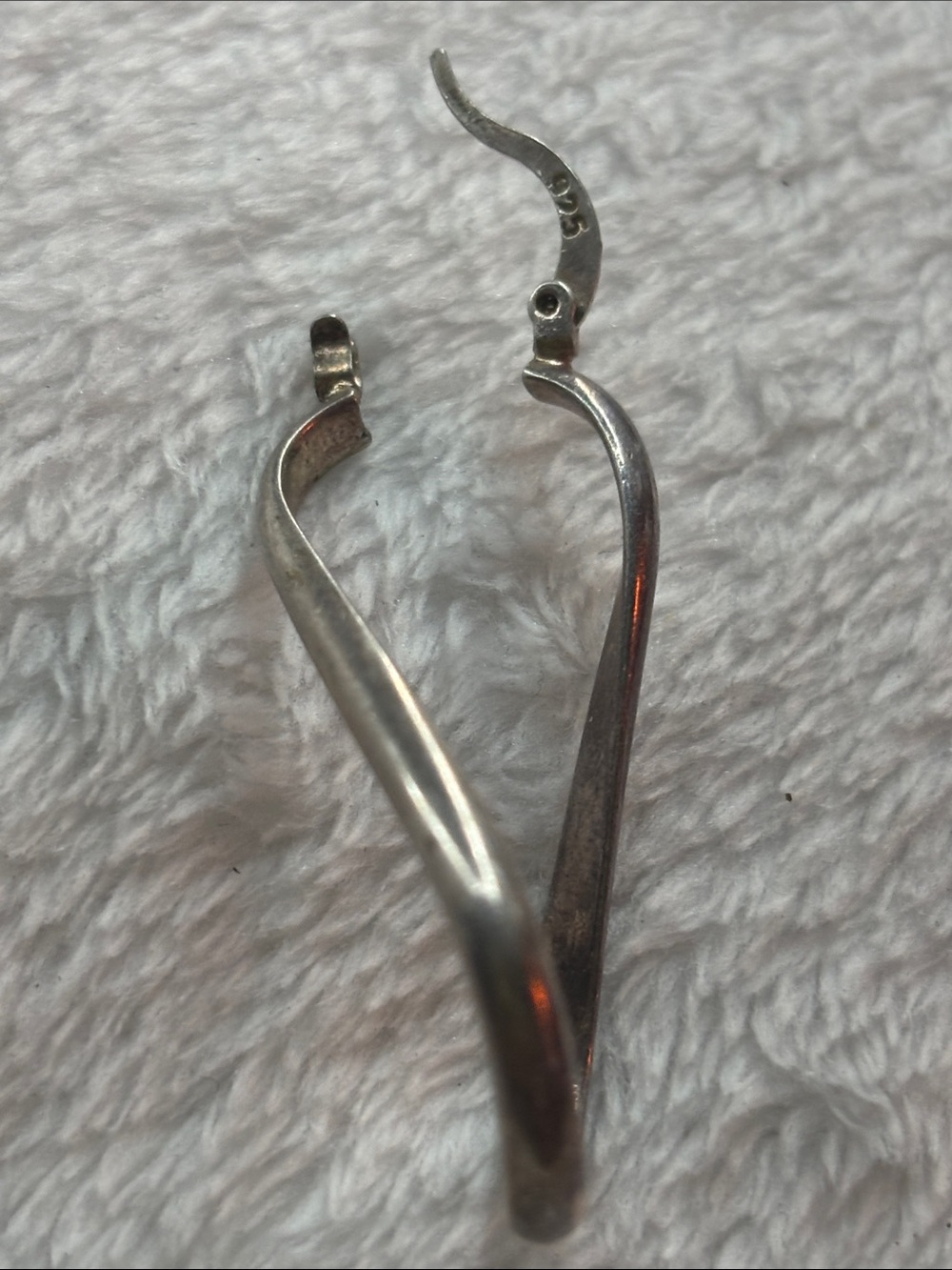 .925 Curved Hoop Earring - Silver